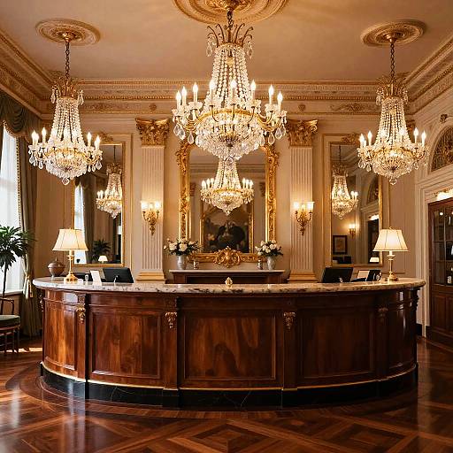 Luxurious Hotel Reception, Crystal Elegance