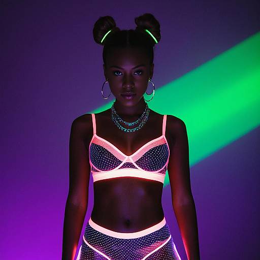 Vibrant Neon Rave Costume Design