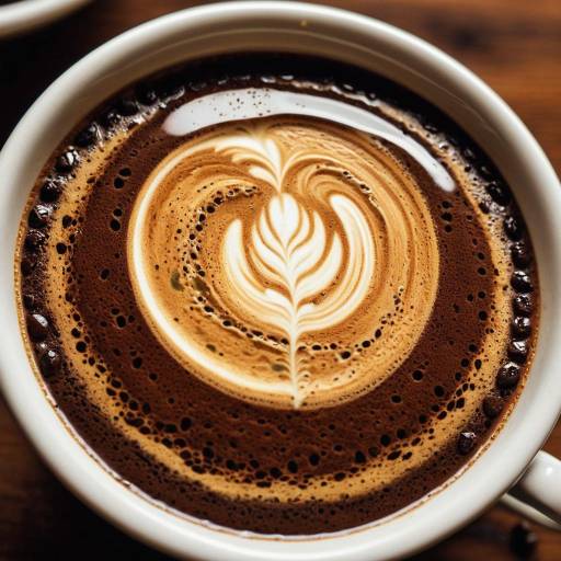 Close-up of Espresso Crema with Latte Art