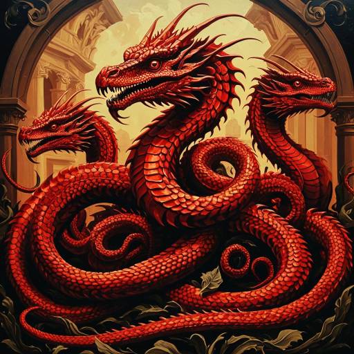 Surreal Minimalist Hydra in Baroque Style
