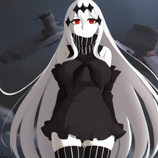 Illustration of Aircraft carrier water oni, kantai collection in the style of Zaphn