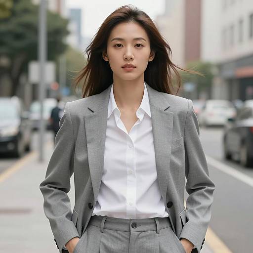 Confident Woman in Relaxed Business Suit