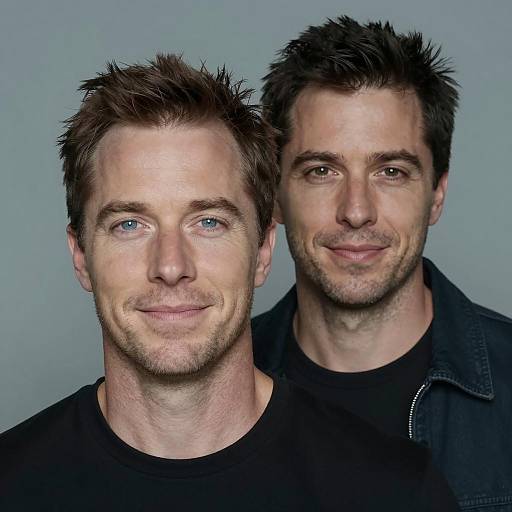 Close-Up Portrait of Two Men