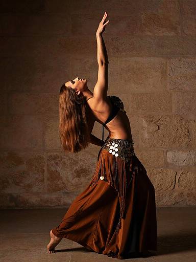 Amber and Black Belly Dance Portrait