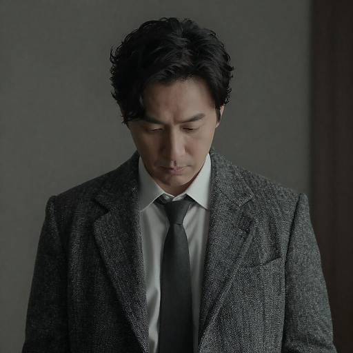 Introspective Man in Dim Lighting