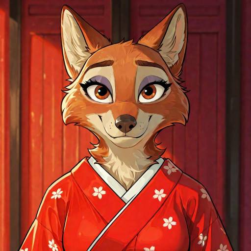 Expressive Female Wolf Fursona Art
