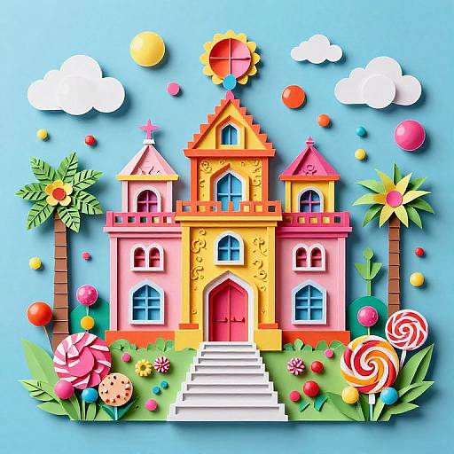 Colorful Kirigami Candy Castle