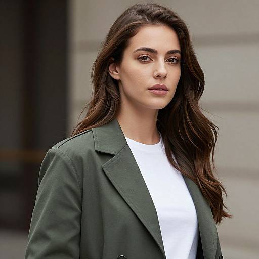 Woman in Green Jacket Portrait