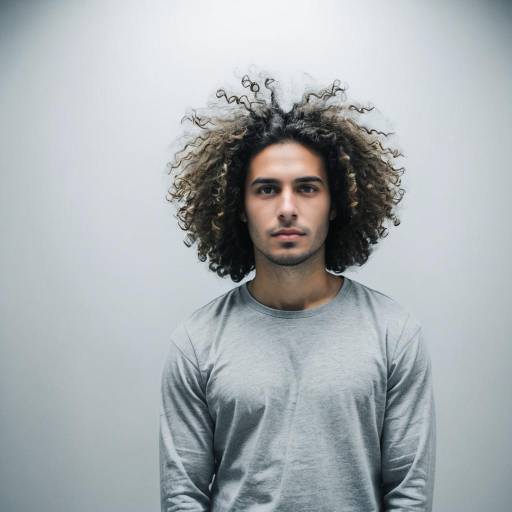 Portrait of Young Man with Curly Hair