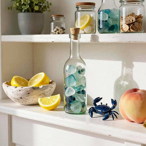 Coastal Cottage Still Life on Mantelpiece