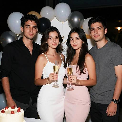 Young adults celebrating at party