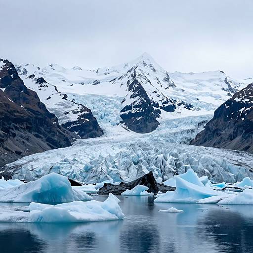Majestic Snow-Capped Peaks and Glacial Valley