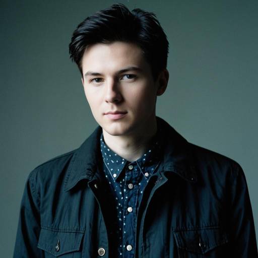 Young man in classic 1980s British post-punk outfit