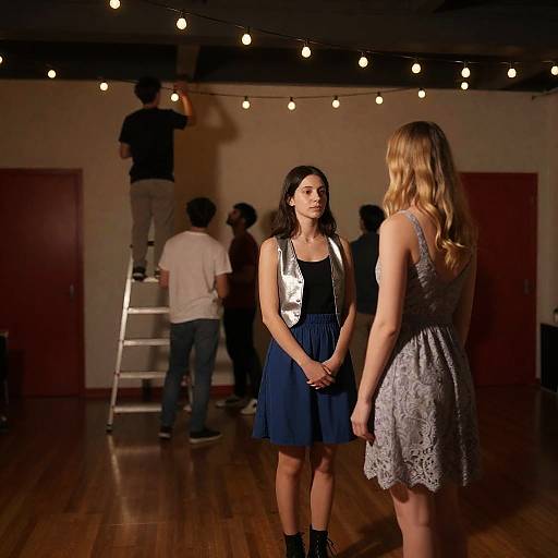 Warm Evening Gathering with String Lights