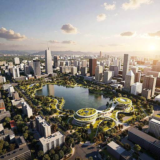 Futuristic Sustainable Lakeside Urban Design