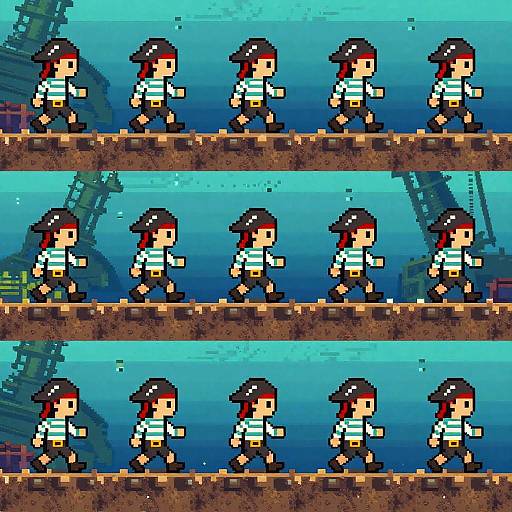 Pixel Art Pirate Deckhand Animation