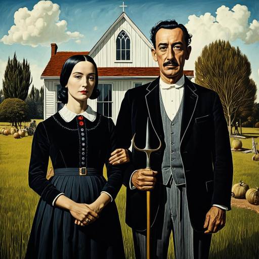 Surreal American Gothic Reimagined by Salvador Dalí