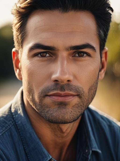 Close-up Portrait of Man in Casual Summer Shirt