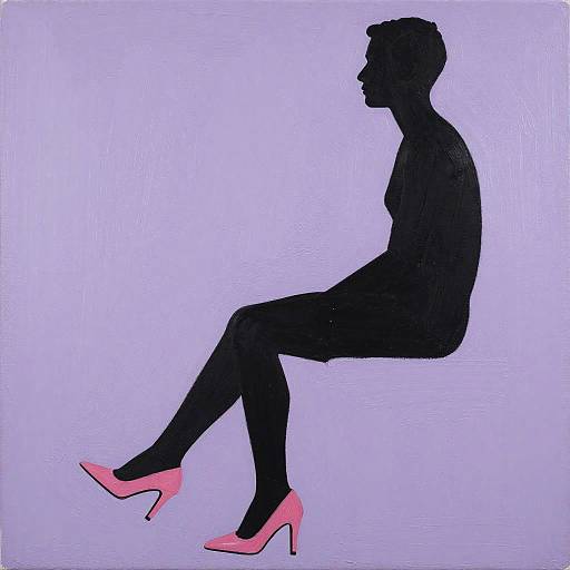 Minimalist Silhouette Man in Heels