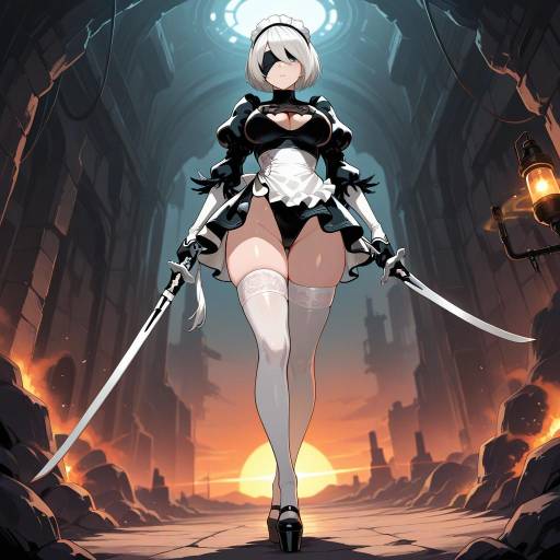 2B from Nier: Automata in Underground Laboratory