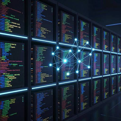 Cyberpunk Virtual Code Repository Visualization