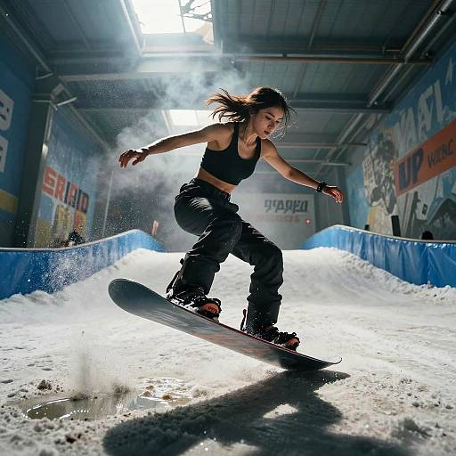 Epic Indoor Snowboard Training Session