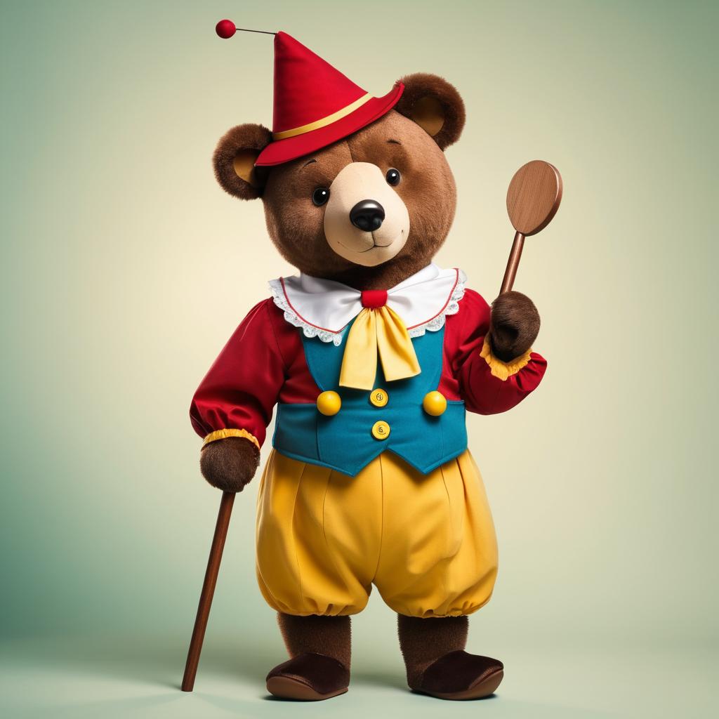 Whimsical Bear in Pinocchio Costume