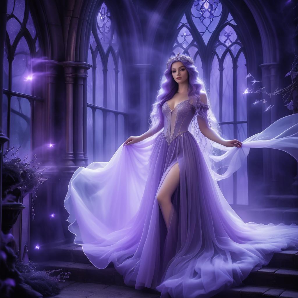 Ethereal Gothic Witch in Dreamy Atmosphere