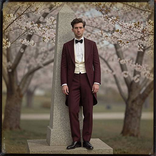 Man in Burgundy Tailcoat by Obelisk