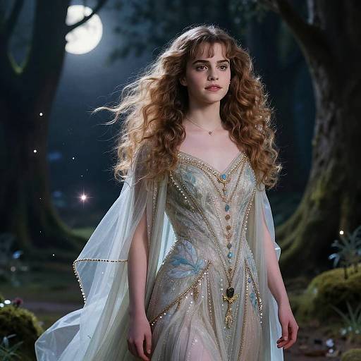 Enchanting Hermione in Moonlit Forest