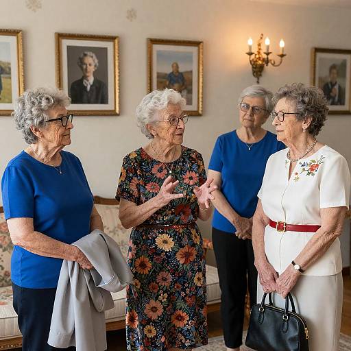 Elderly Women in a Vibrant Setting