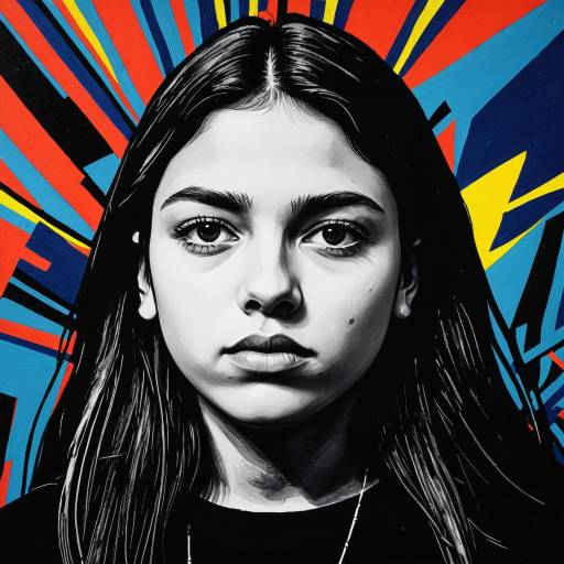 Expressionist Portrait of Teenage Female Activist
