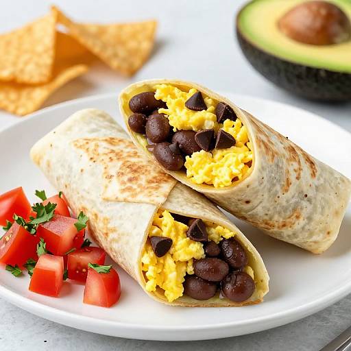 Breakfast Burritos with Eggs and Beans