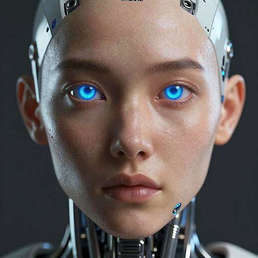 Hyper-Realistic Cybernetic Human Face