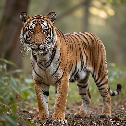Tiger-Patterned Dog in Forest