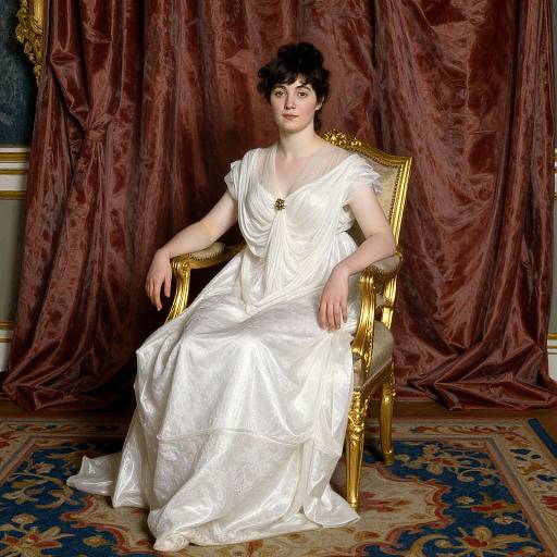 Elegant Woman in Tissot Style Portrait