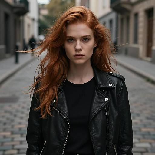 Moody Portrait of Red-Haired Woman