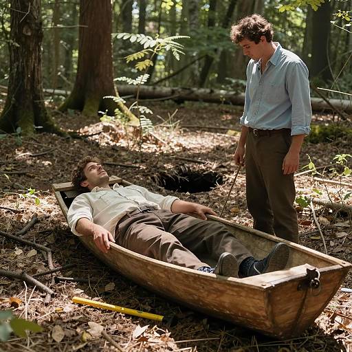 Forest Scene with Men in a Boat