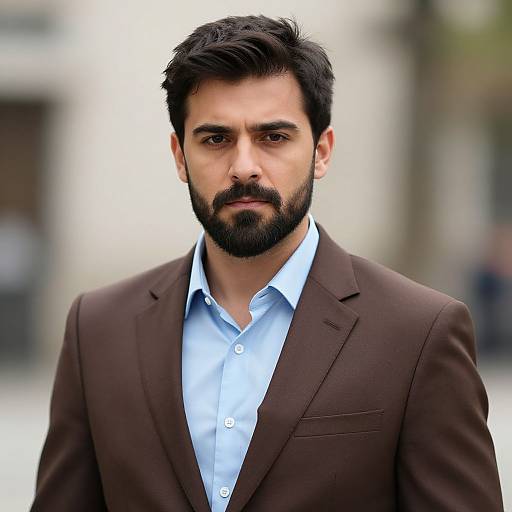 Realistic Brown Suit Wolverine Portrait