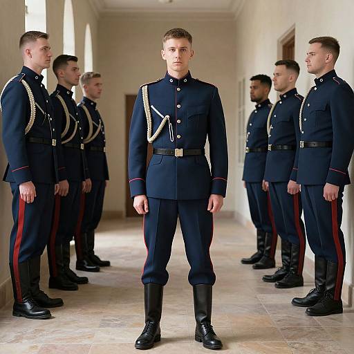 Hessian Soldier in Uniformed Hallway
