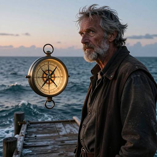 Seasoned Sailor with Ethereal Compass