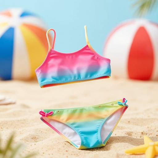 Playful Toddler Bikini on Surreal Beach