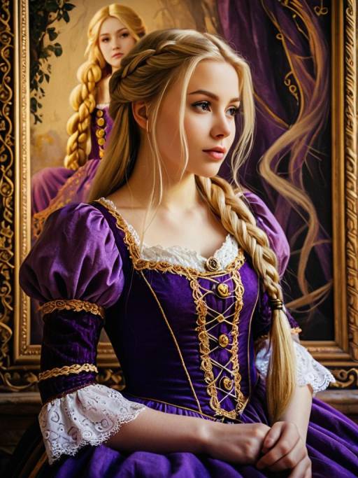 Young Woman in Rapunzel Costume