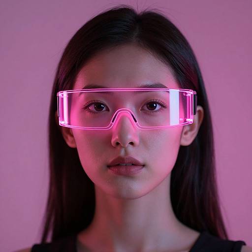 Futuristic Woman with LED Glasses