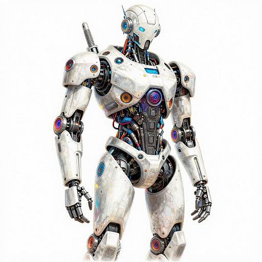 Futuristic Cyberpunk Robot Illustration