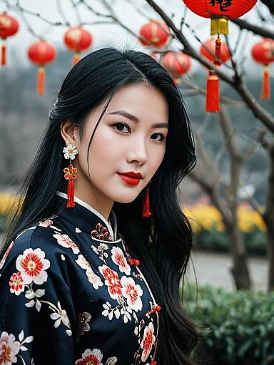 Elegant Lunar Year Dress Portrait