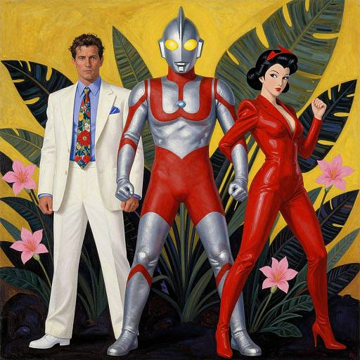 Futuristic Ultraman in Designer Elegance