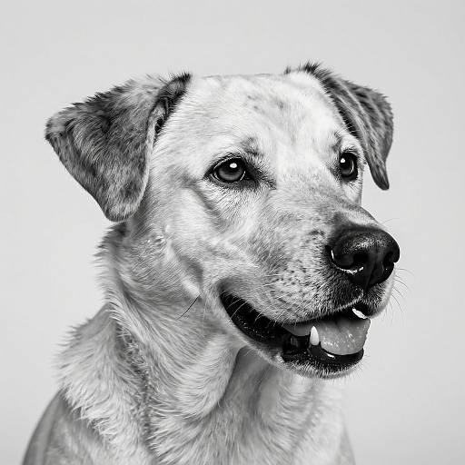 Hyper-Realistic Monochrome Dog Portrait