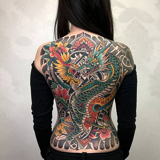 Intricate Full-Back Tattoo Portrait