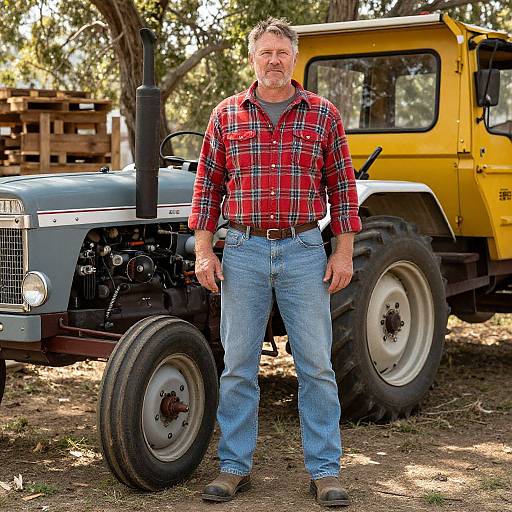 Confident Man in Rural Workwear